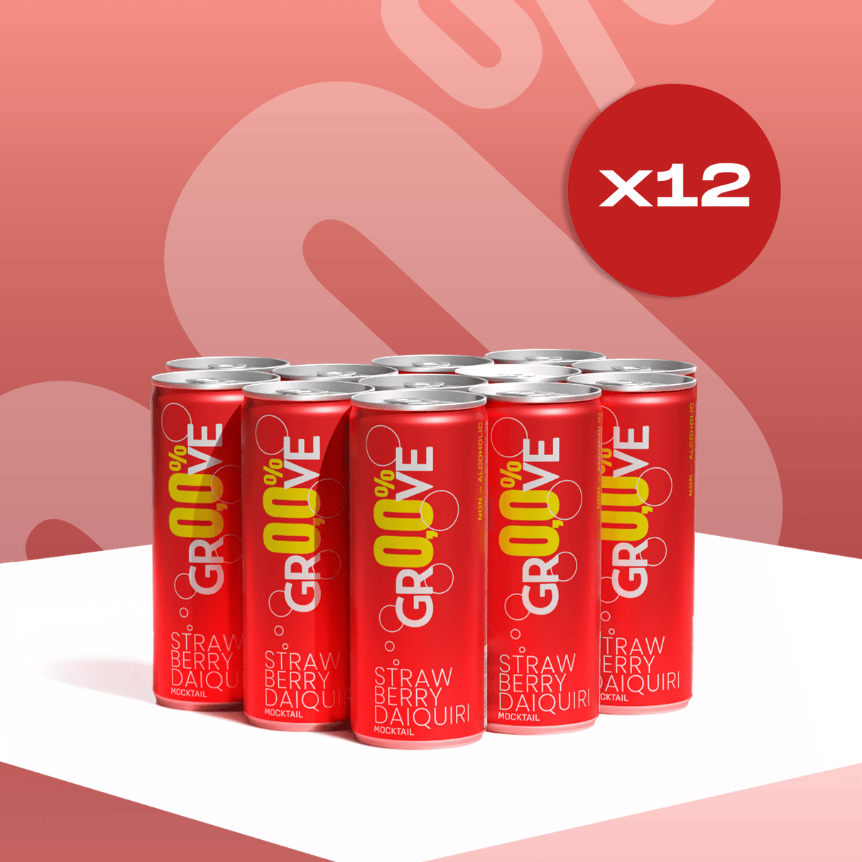 Produkt GROOVE 12x Napój bezalkoholowy GROOVE Strawberry Daiquiri Mocktail koktajl drink 250ml K_003499_12