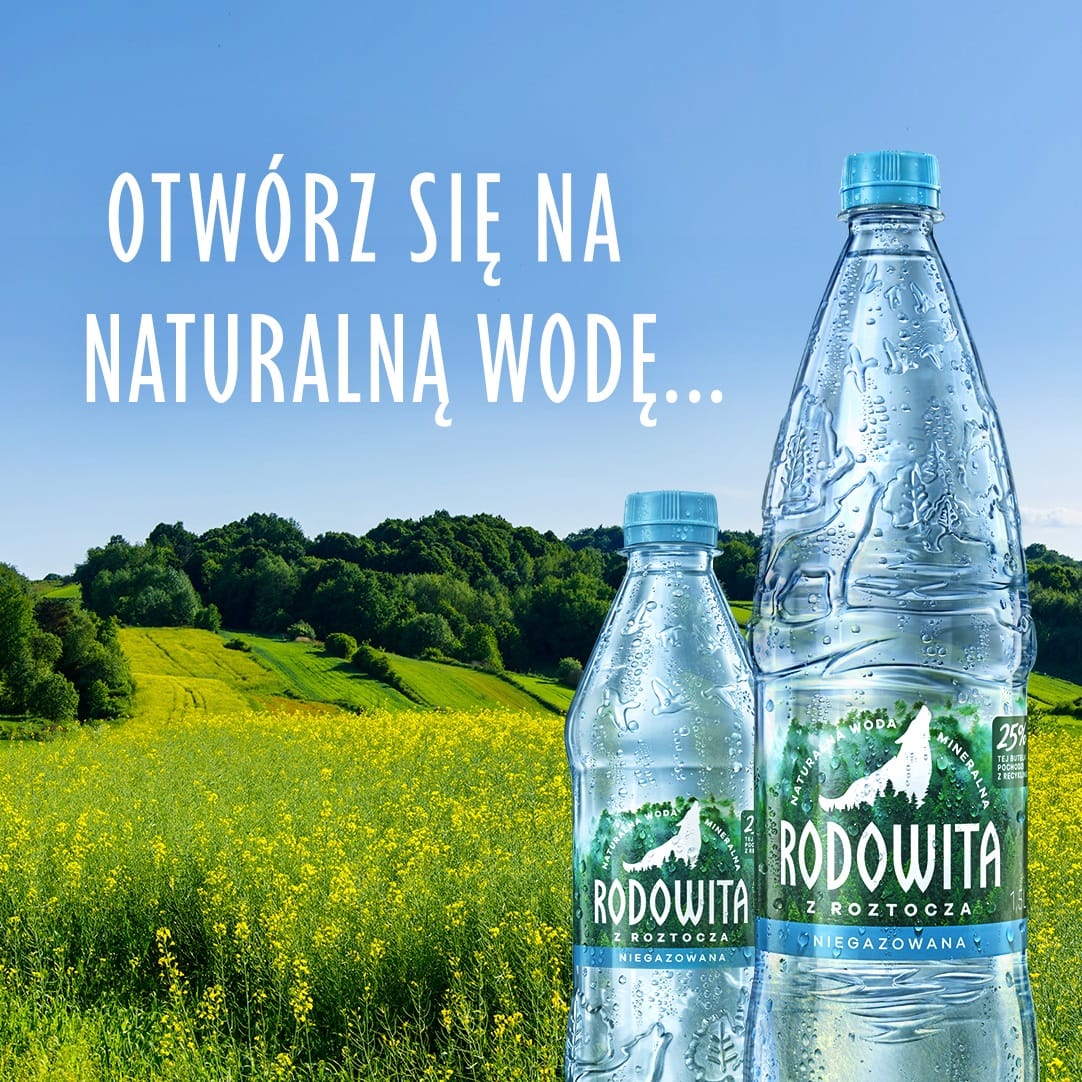 Produkt RODOWITA 12x Woda mineralna RODOWITA z Roztocza delikatnie gazowana 1 l kaucja K_005341_12