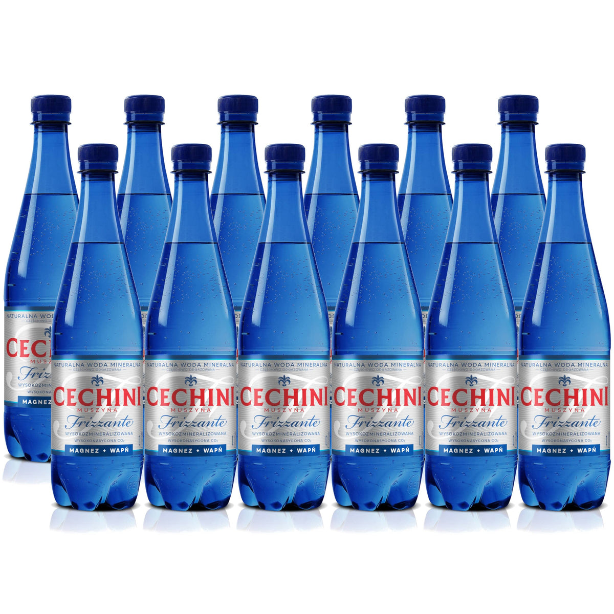 Produkt CECHINI MUSZYNA 12x Woda wysokonasycona CECHINI MUSZYNA Frizzante mineralna 0,75l kaucja K_004815_12