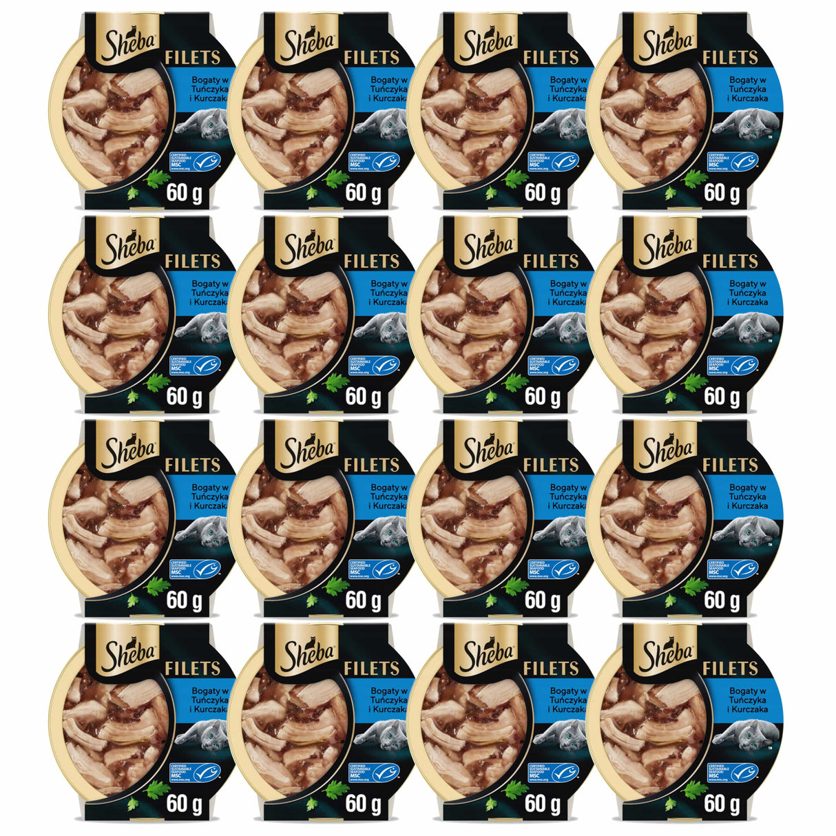 Produkt SHEBA 16x Mokra karma dla kota SHEBA Fileciki Tuńczyk i kurczak w sosie 60g K_005605_16