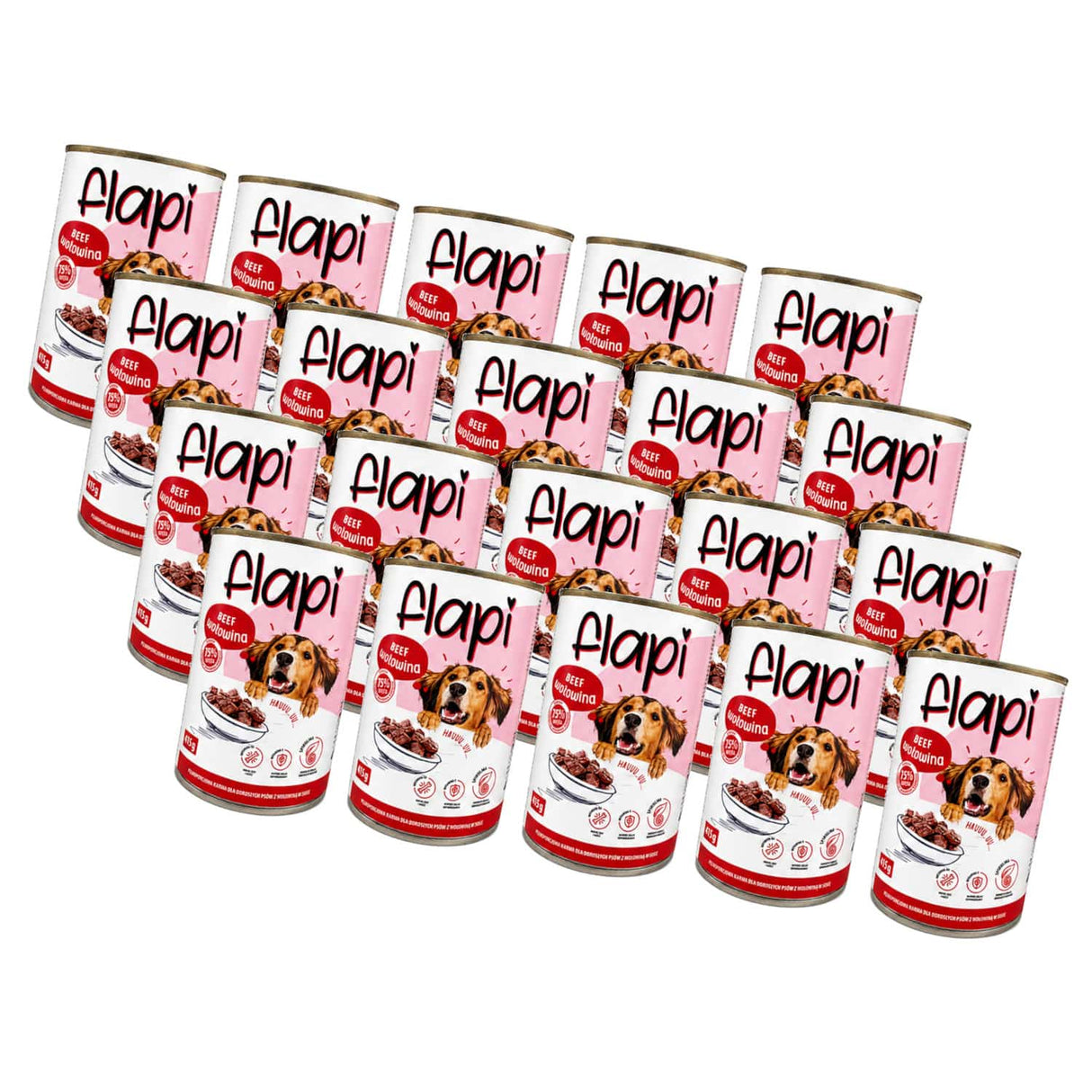 Produkt Flapi 20x Karma dla psa FLAPI Kawałki z wołowiną w sosie 415g K_005484_20
