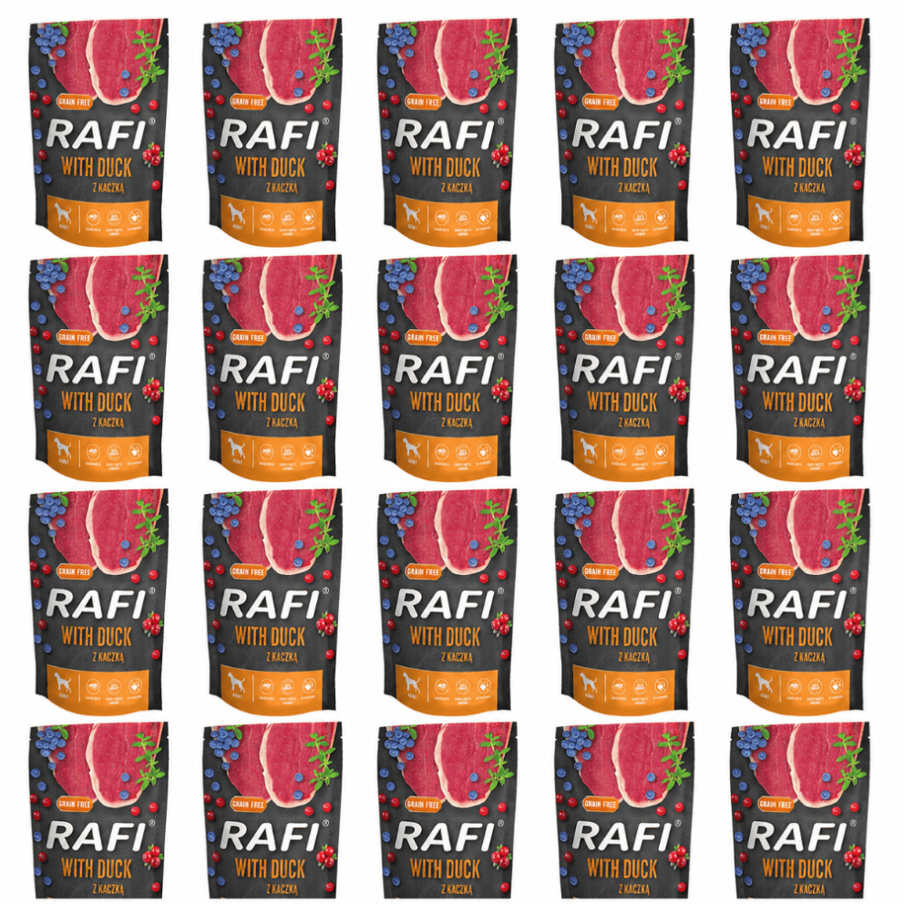 Produkt RAFI 20x Karma mokra dla psa RAFI Z kaczką, borówką i żurawiną 500 g K_006309_20