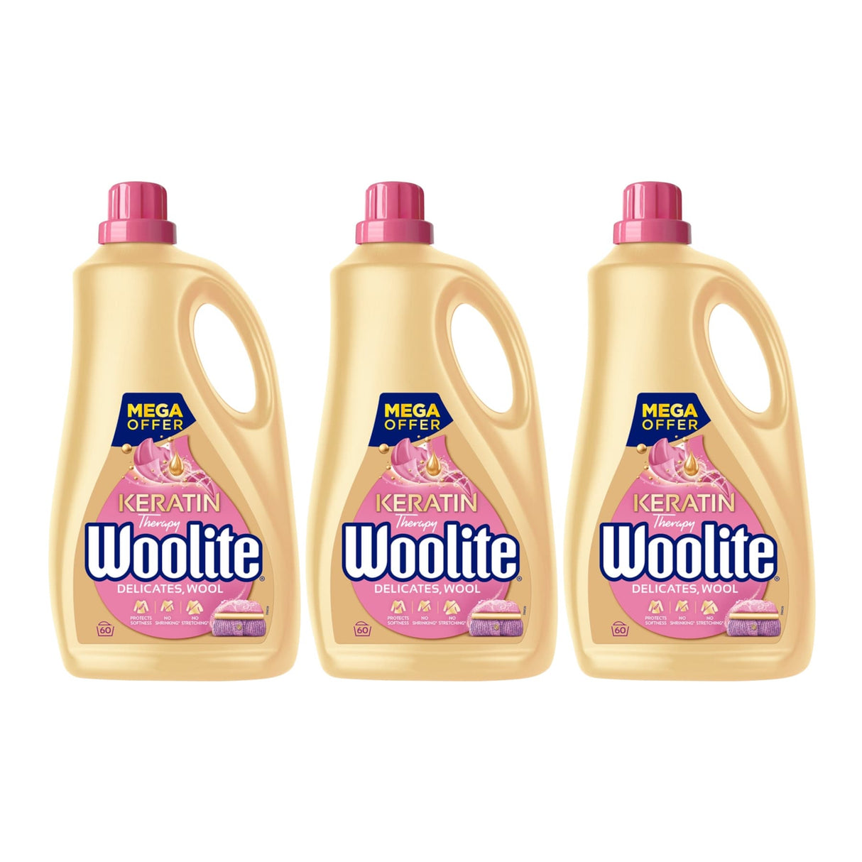 Produkt WOOLITE 3x Płyn do prania WOOLITE Keratin Therapy Delikatne tkaniny i wełna 60 prań 3,6 l K_038844_3