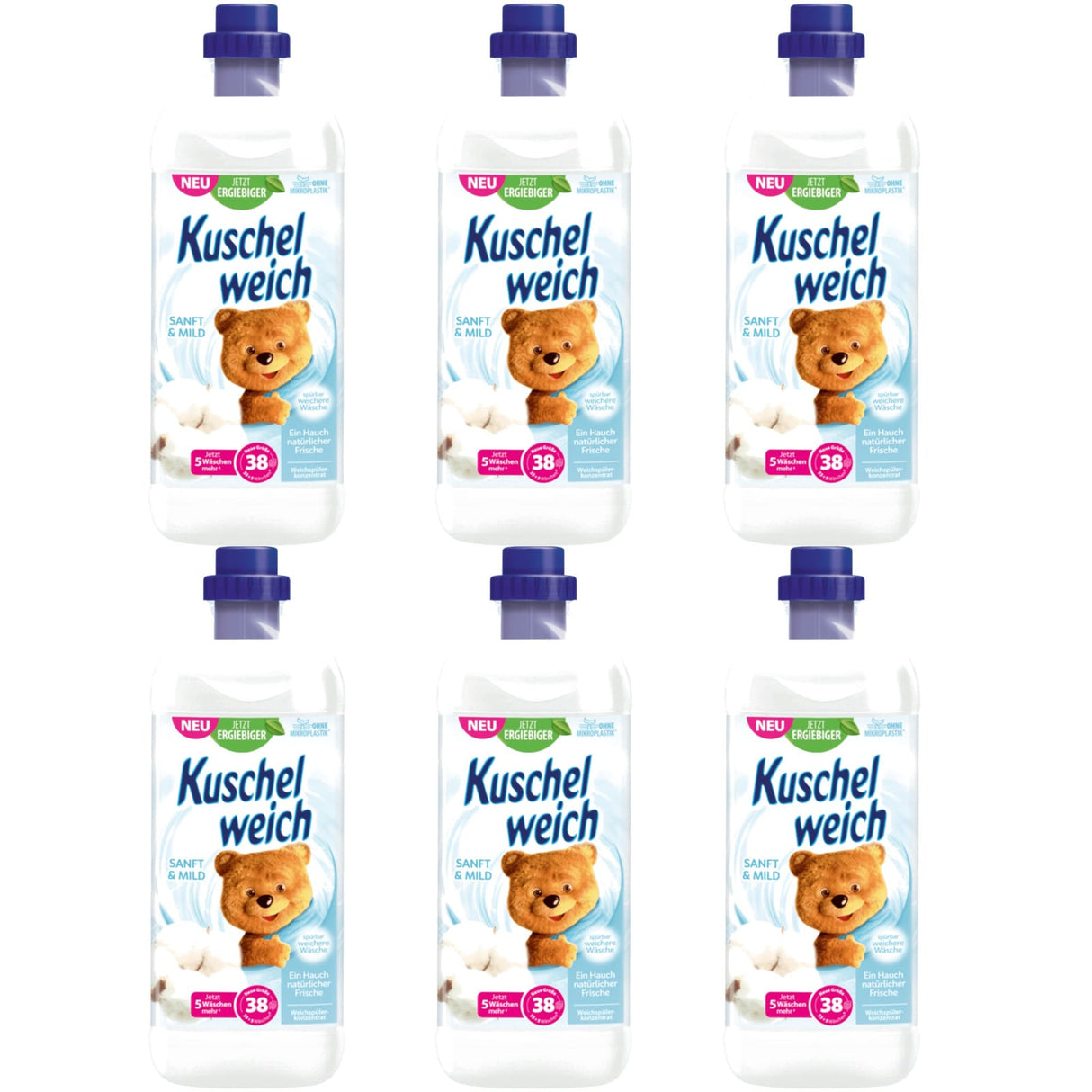 Produkt KUSCHELWEICH 6x Płyn do płukania KUSCHELWEICH Sanft Mild 38 prań 1 l K_037946_6