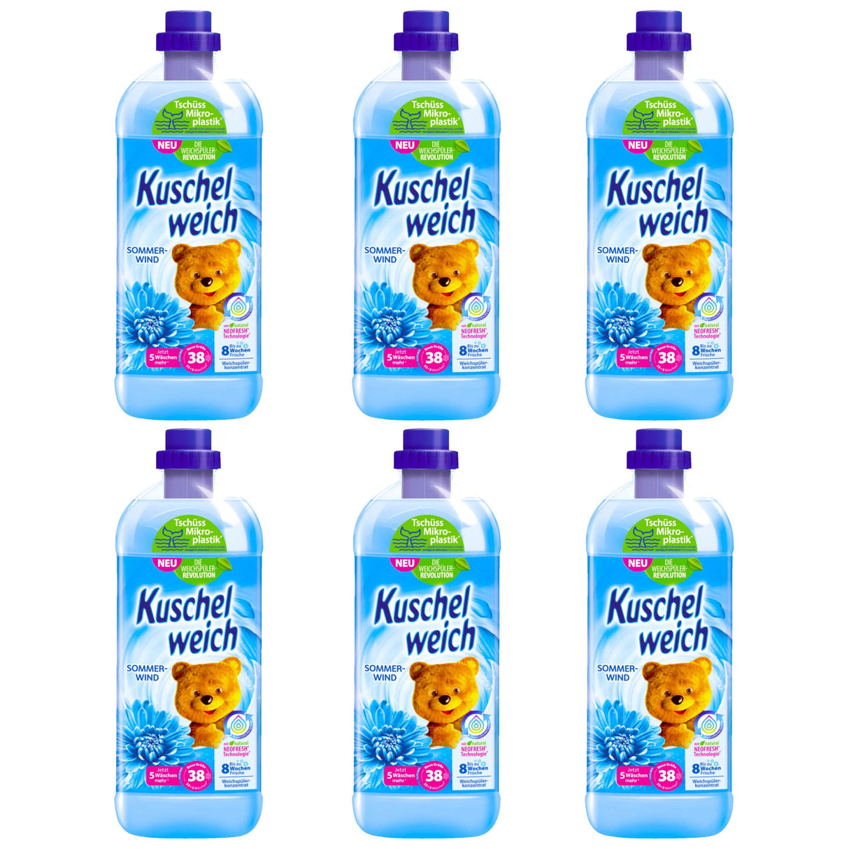 Produkt KUSCHELWEICH 6x Płyn do płukania KUSCHELWEICH Sommerwind 38 prań 1 l K_037940_6