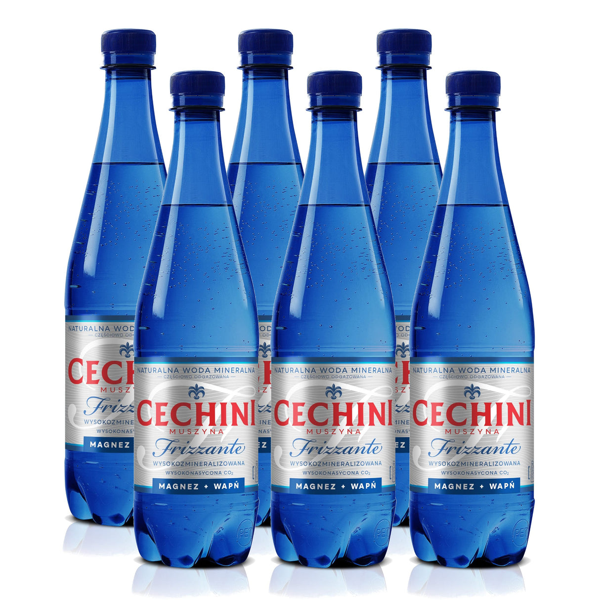 Produkt CECHINI MUSZYNA 6x Woda wysokonasycona CECHINI MUSZYNA Frizzante mineralna 0,75l kaucja K_004815_6