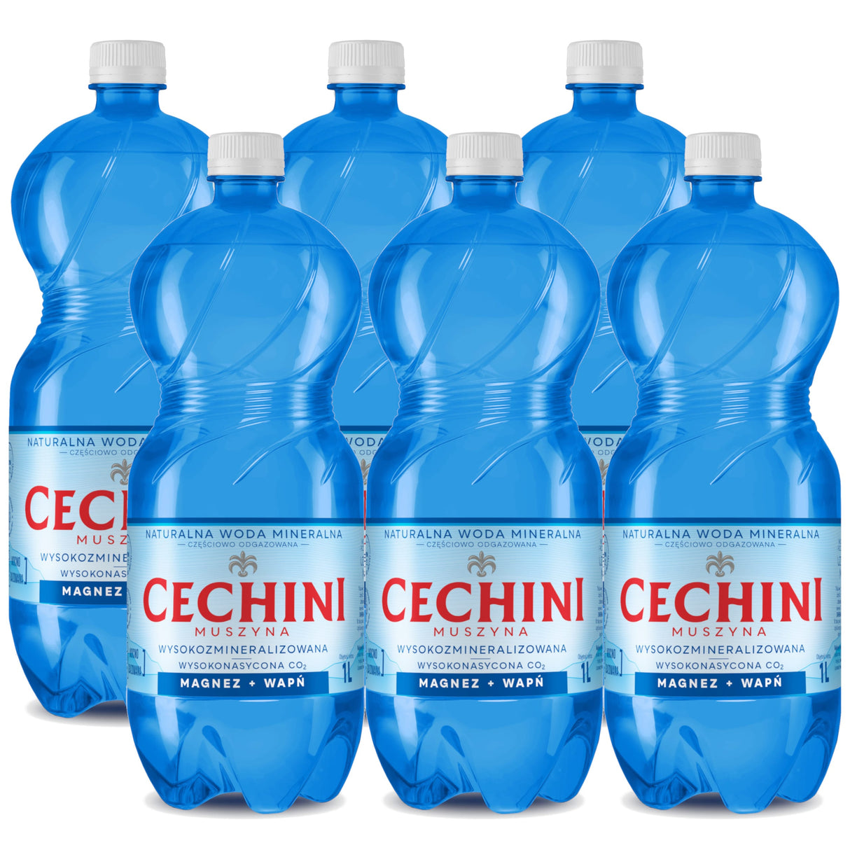 Produkt CECHINI MUSZYNA 6x Woda wysokonasycona CECHINI MUSZYNA wysokozmineralizowana 1l kaucja K_004818_6