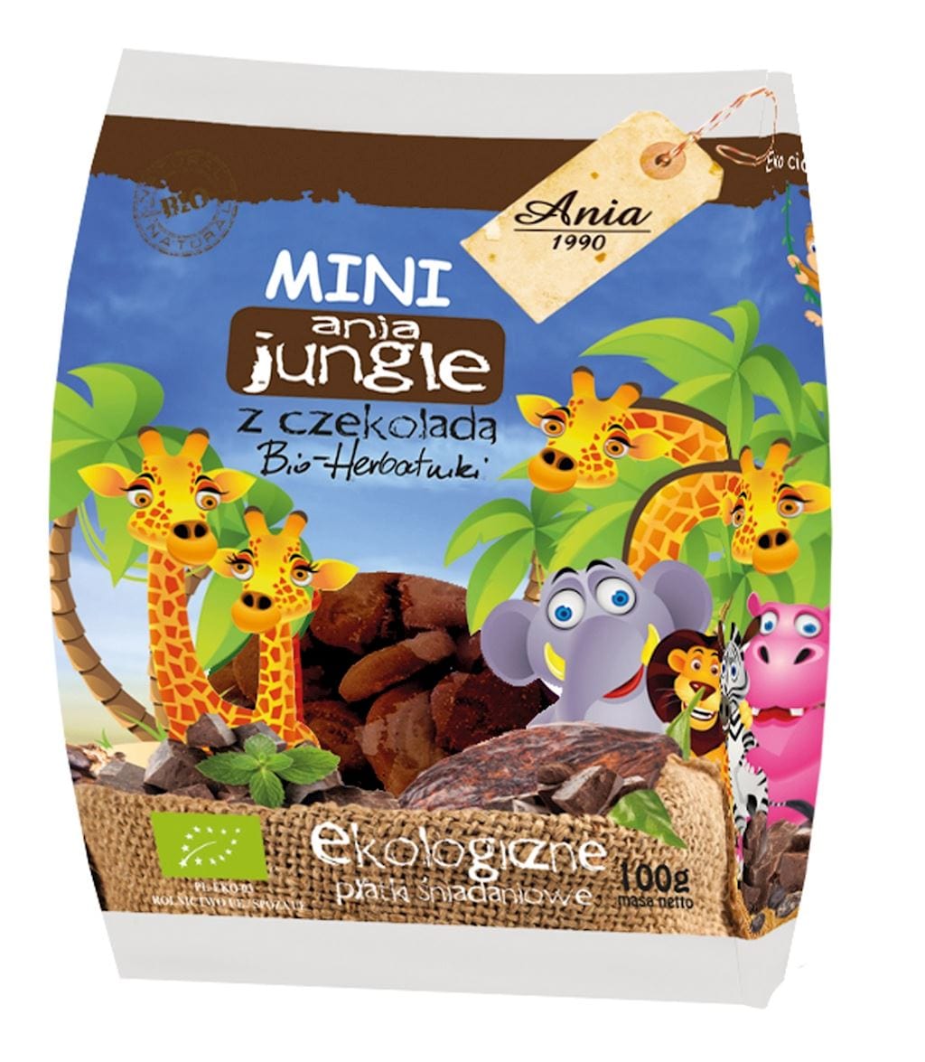 Produkt BIO ANIA (ciastka, muffiny, wafle) CIASTKA Z CZEKOLADĄ MINI JUNGLE BIO 100 g - BIO ANIA 5903453005408