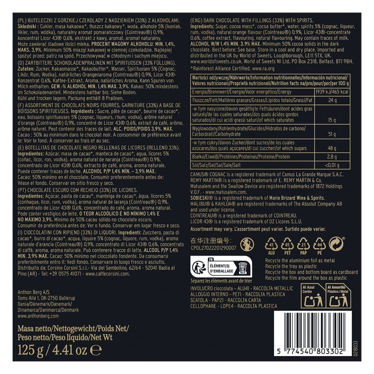 Produkt ANTHON BERG Czekolada 2x Czekoladki z alkoholem Anthon Berg Chocolate Liqueurs 8 szt 125g K_006174_2