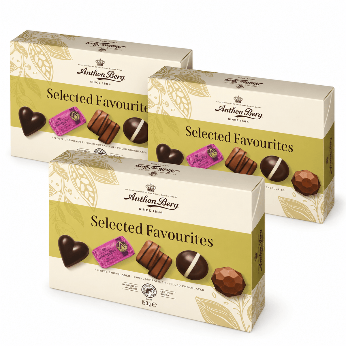 Produkt ANTHON BERG Czekolada 3x Bombonierka Anthon Berg Selected Favourites czekoladki z nadzieniem 150g K_004363_3