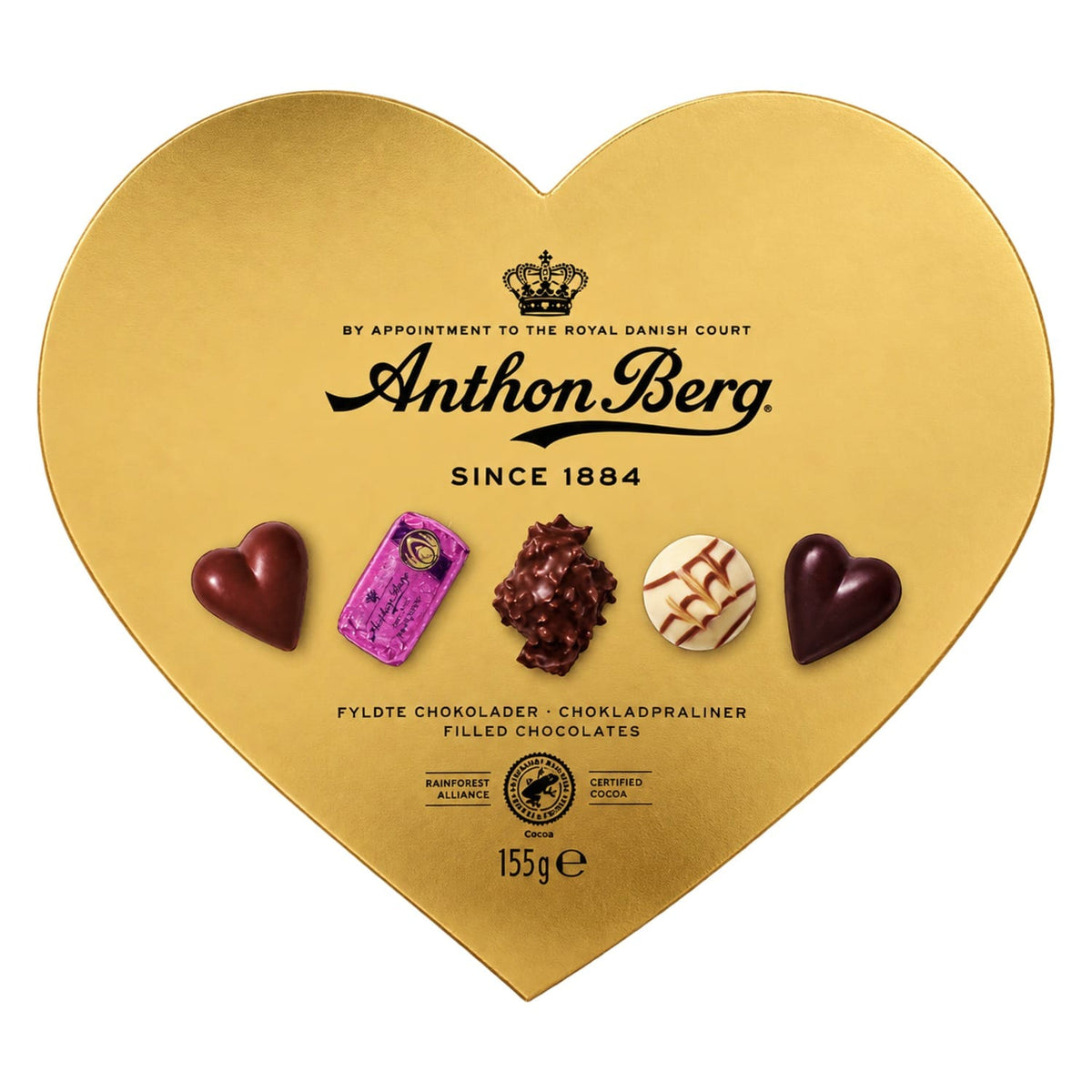 Produkt ANTHON BERG Czekolada Zestaw pralin Anthon Berg Selected Favourites 150g + Heart Shaped Gold Box 155g Z10074