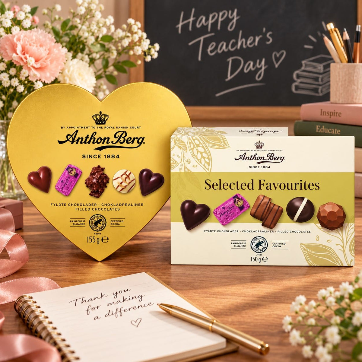 Produkt ANTHON BERG Czekolada Zestaw pralin Anthon Berg Selected Favourites 150g + Heart Shaped Gold Box 155g Z10074