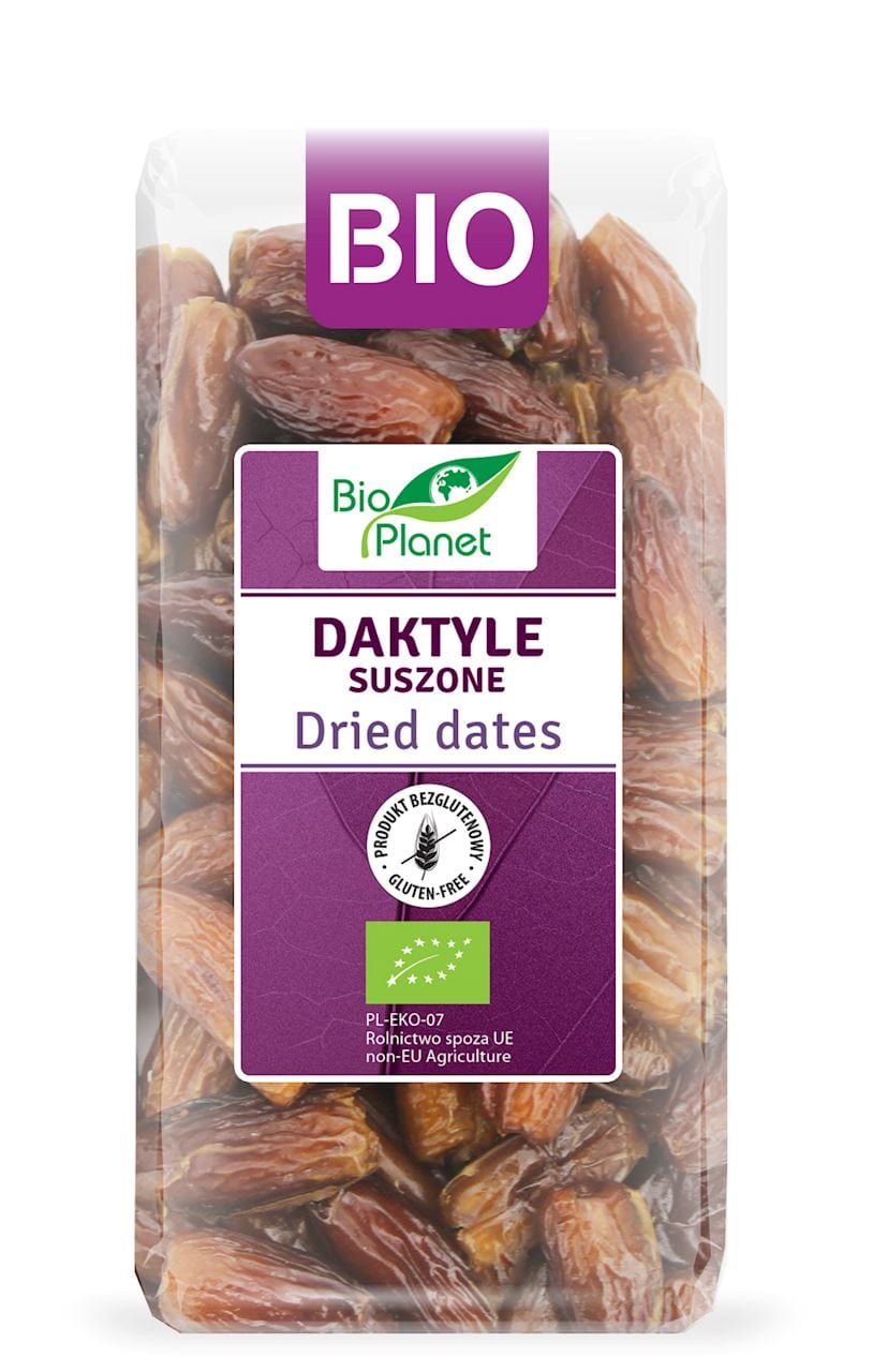 Produkt BIO PLANET - seria FIOLETOWA (owoce suszone) DAKTYLE SUSZONE BEZGLUTENOWE BIO 400 g - BIO PLANET 5907814664402