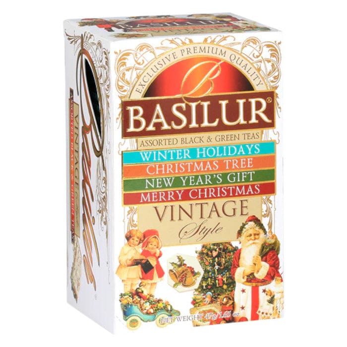 Produkt BASILUR Herbata czarna Herbata cejlońska BASILUR Vintage Style Czarna i zielona 4 smaki 25 torebek 052513