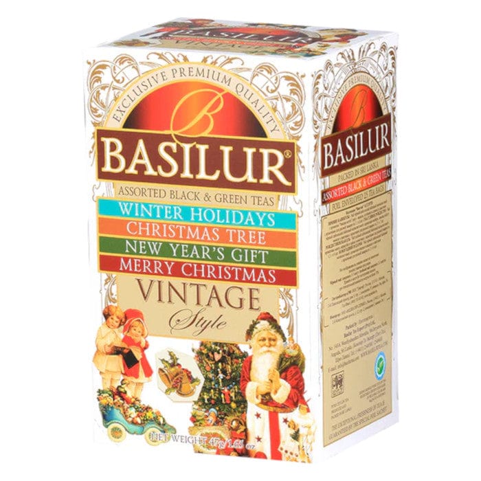 Produkt BASILUR Herbata czarna Herbata cejlońska BASILUR Vintage Style Czarna i zielona 4 smaki 25 torebek 052513