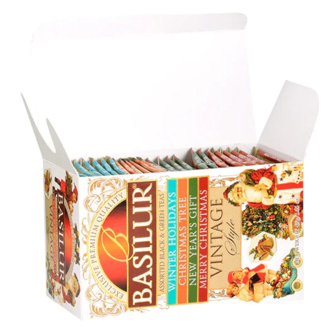 Produkt BASILUR Herbata czarna Herbata cejlońska BASILUR Vintage Style Czarna i zielona 4 smaki 25 torebek 052513