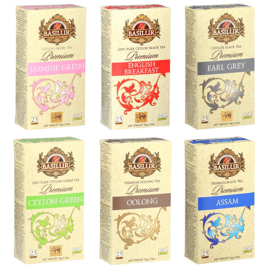 Produkt BASILUR Herbata czarna Zestaw Herbat Premium BASILUR 6x50g 150saszetek 052726