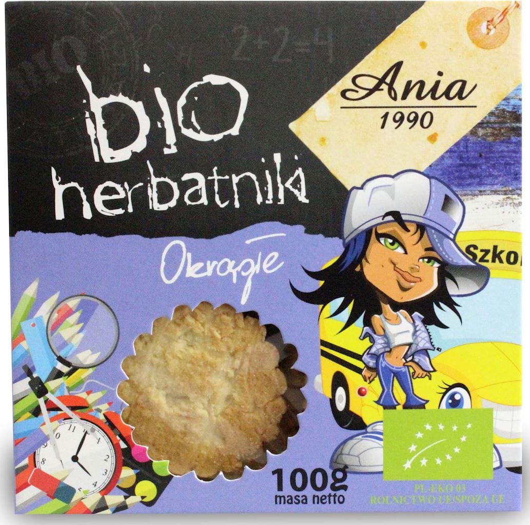 Produkt BIO ANIA (ciastka, muffiny, wafle) HERBATNIKI OKRĄGŁE BIO 100 g - BIO ANIA 5903453005415