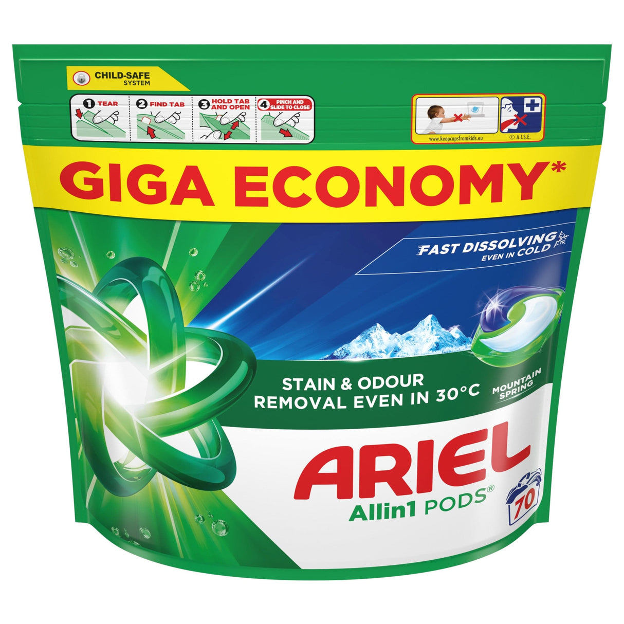 Produkt ARIEL Kapsułki do prania białych ARIEL Mountain Spring Allin1 70szt 003377