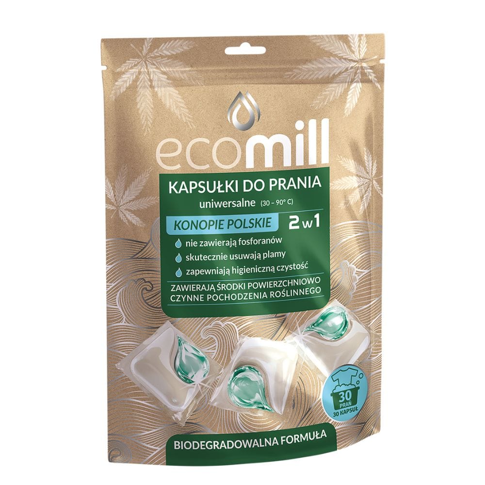 Produkt mill Kapsułki do prania ECOMILL Konopie Polskie Uniwersalne 2w1 30 szt 001393