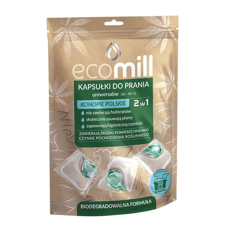 Produkt mill Kapsułki do prania ECOMILL Konopie Polskie Uniwersalne 2w1 30 szt 001393