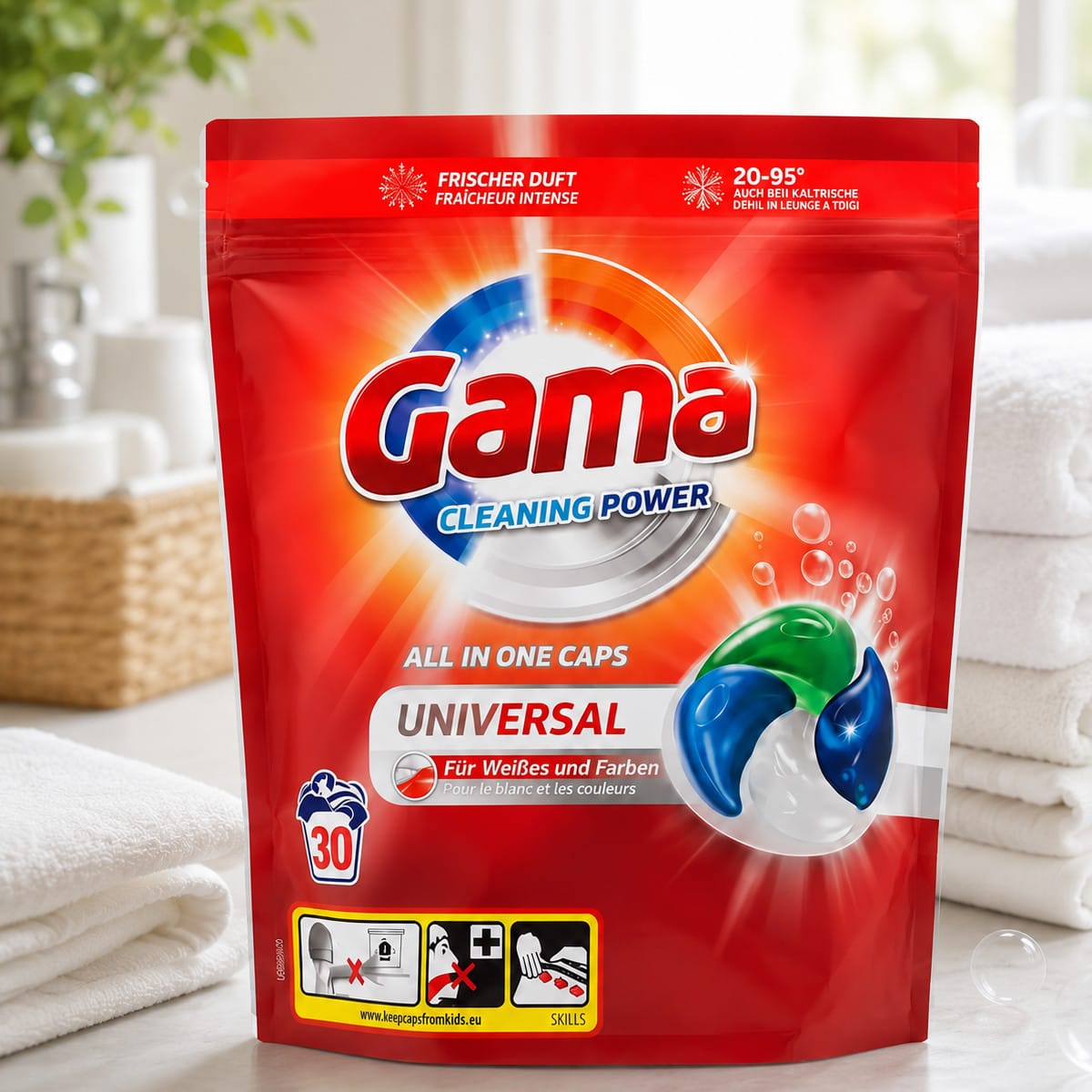 Produkt GAMA Kapsułki do prania GAMA Universal 4w1 All in One uniwersalne 30szt 005971