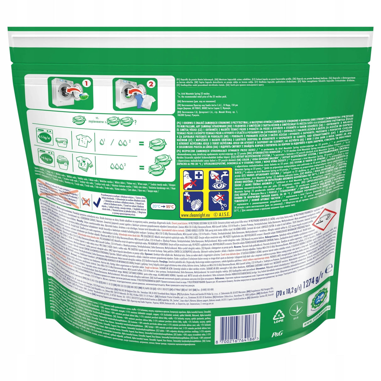 Produkt ARIEL Kapsułki do prania Kapsułki do prania ARIEL Color Allin1 70szt + GRATIS Płyn DASH Color 2in1 Z01010