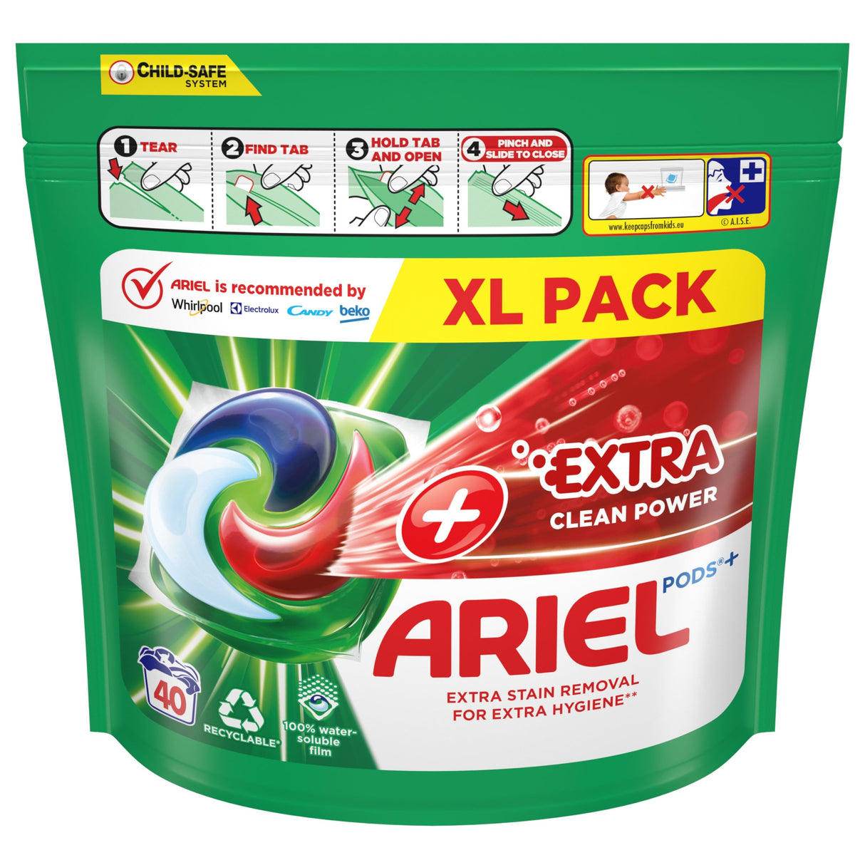 Produkt ARIEL Kapsułki do prania Kapsułki do prania ARIEL Extra Clean uniwersalne 40 szt 003974