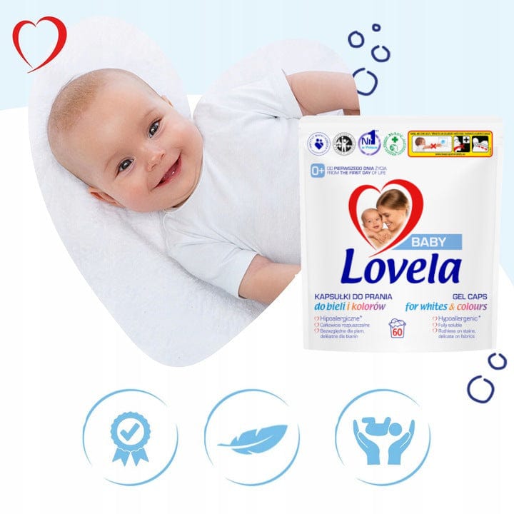 Produkt LOVELA Kapsułki do prania Kapsułki do prania hipoalergiczne LOVELA Baby Uniwersalne białe kolor 36szt 002095