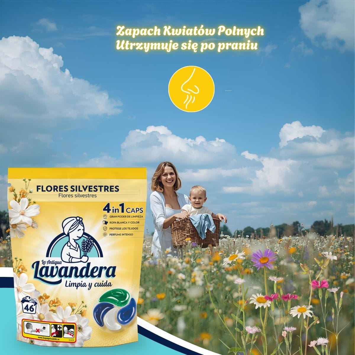Produkt LAVANDERA Kapsułki do prania Kapsułki do prania LAVANDERA Flores Silvestres Kwiaty Polne 46x22g 003896