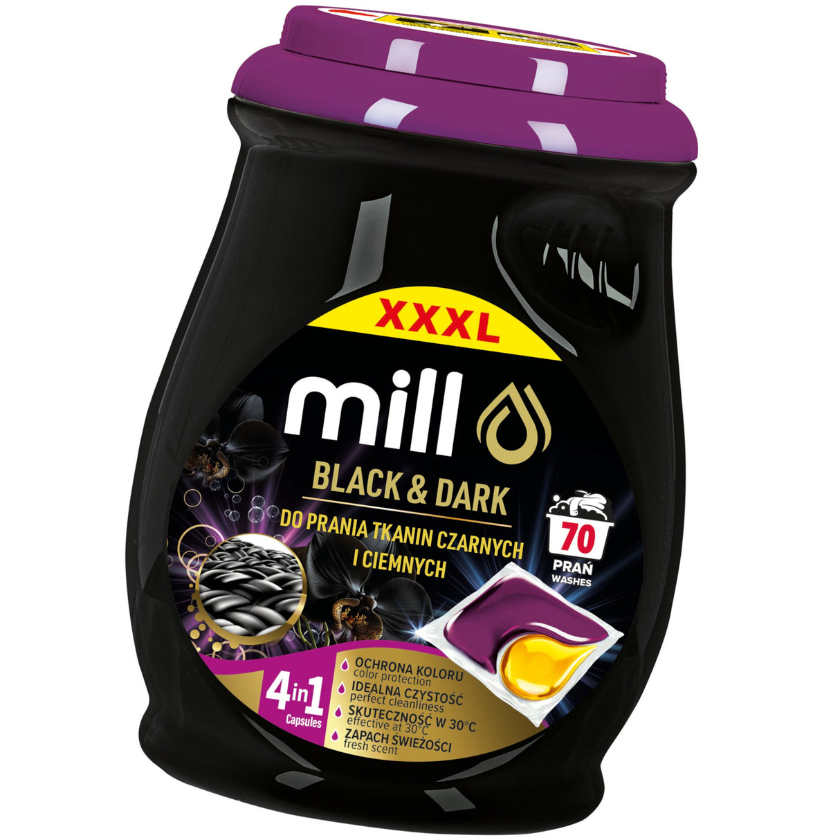 Produkt mill Kapsułki do prania Kapsułki do prania MILL Black & Dark do czarnego i ciemnego 70szt 004391