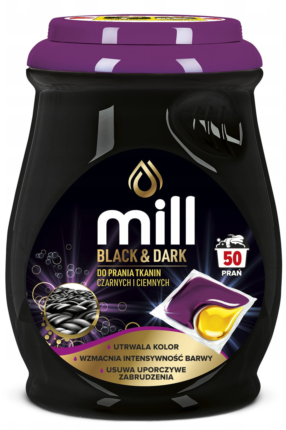 Produkt mill Kapsułki do prania Kapsułki do prania MILL Proffessional Black do czarnego i ciemnego 50szt 004389