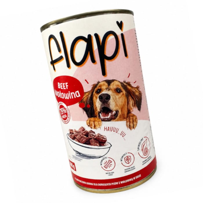 Produkt Flapi Karma dla psa FLAPI Kawałki z wołowiną w sosie 1250g 005486