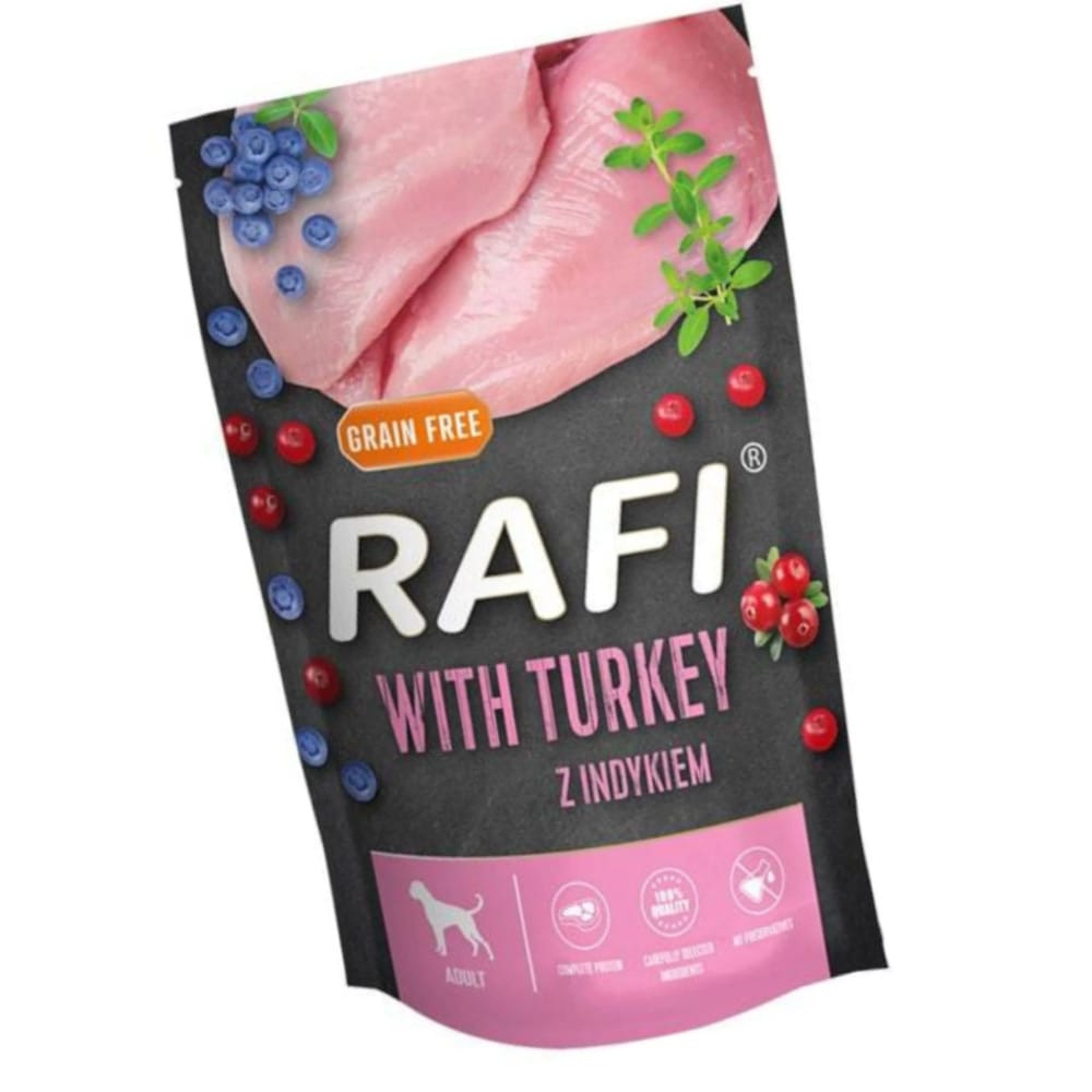 Produkt RAFI Karma dla psa RAFI Z indykiem, borówką i żurawiną 500g 006310