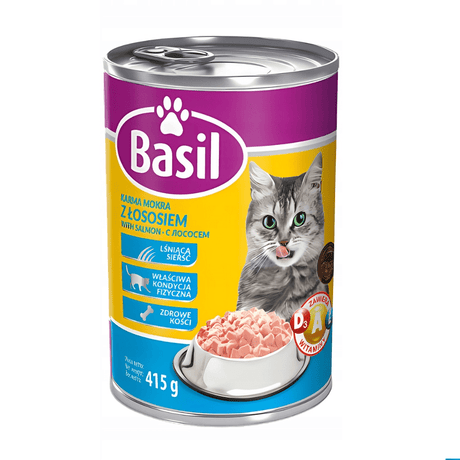 Produkt BASIL Karma mokra dla kota BASIL z Łososiem puszka 415 g 003637