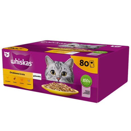 Produkt WHISKAS Karma mokra dla kota WHISKAS Drób w sosie Galaretka Mix 80x85g 003309