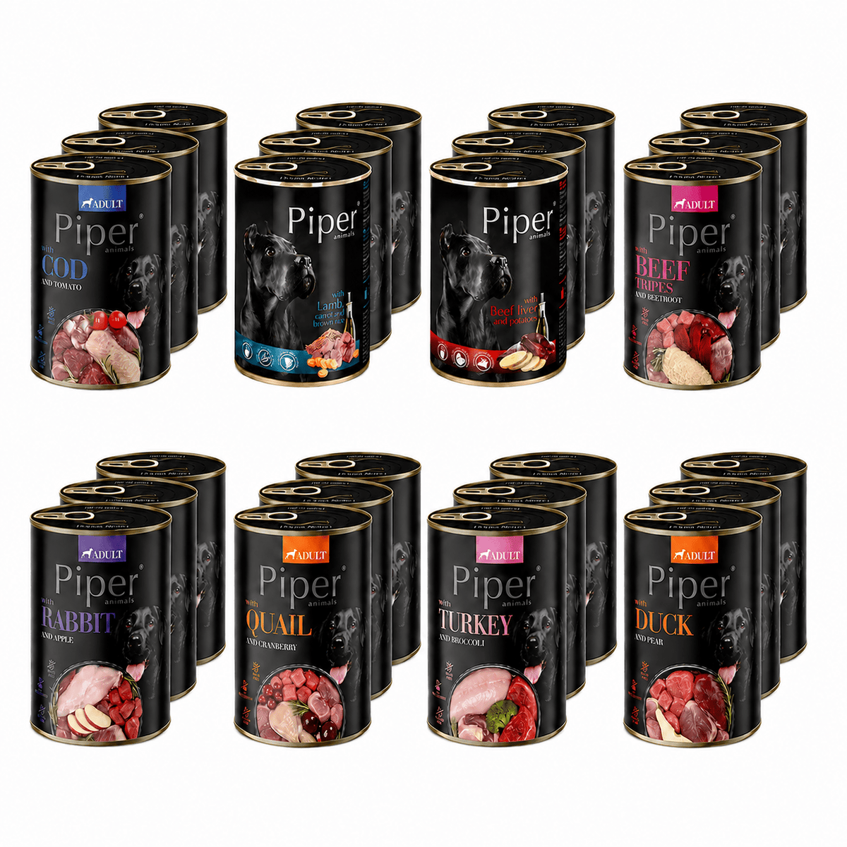 Produkt PIPER Karma mokra dla psa PIPER MIX smaków 24 x 400g Z01047