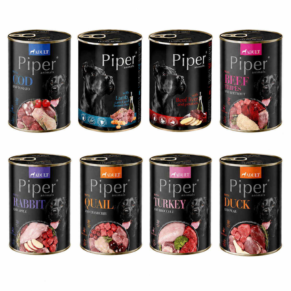 Produkt PIPER Karma mokra dla psa PIPER MIX smaków 8 x 400g Z01045