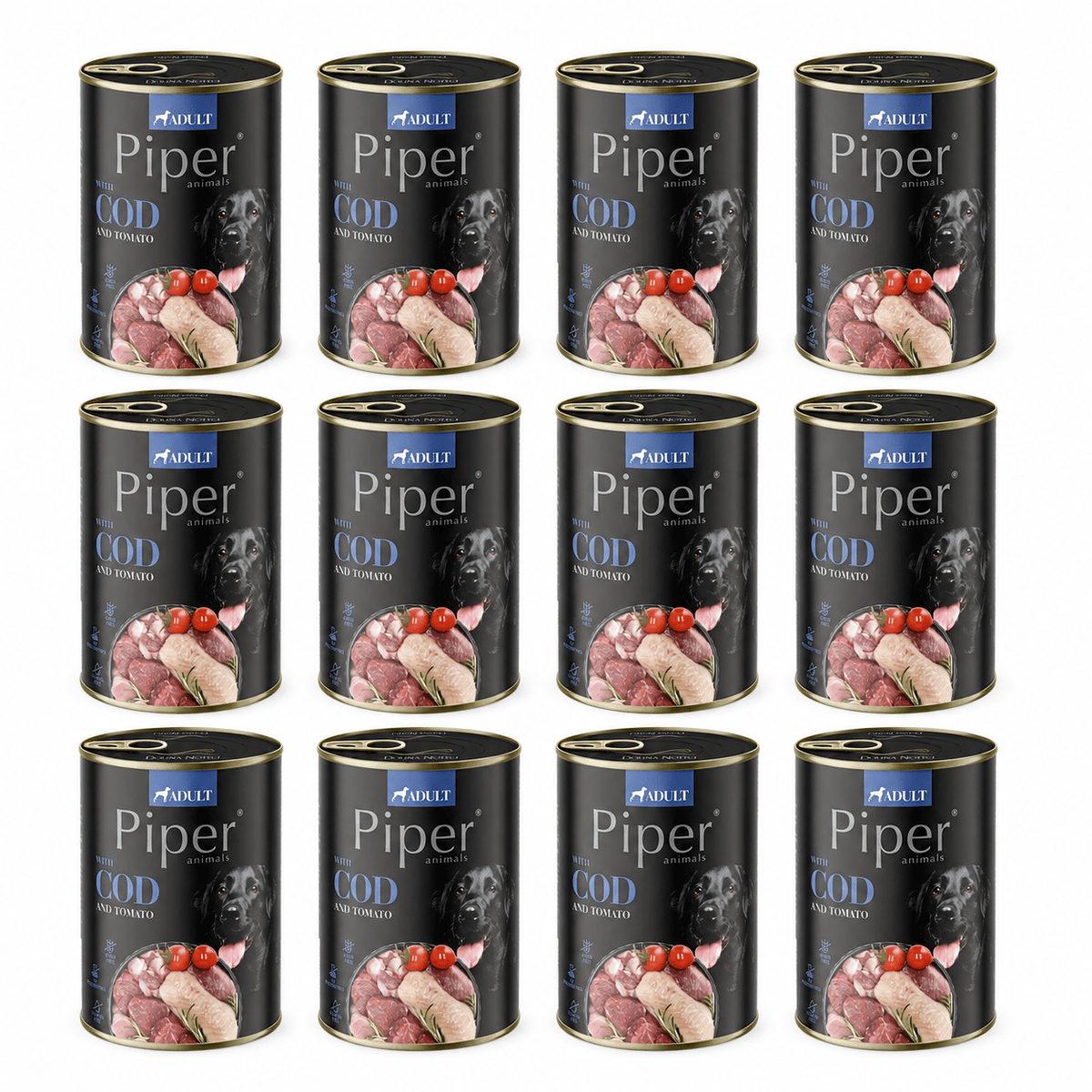 Produkt bd24.pl Karma mokra dla psa PIPER z dorszem i pomidorami 12 x 400g K_053180_12
