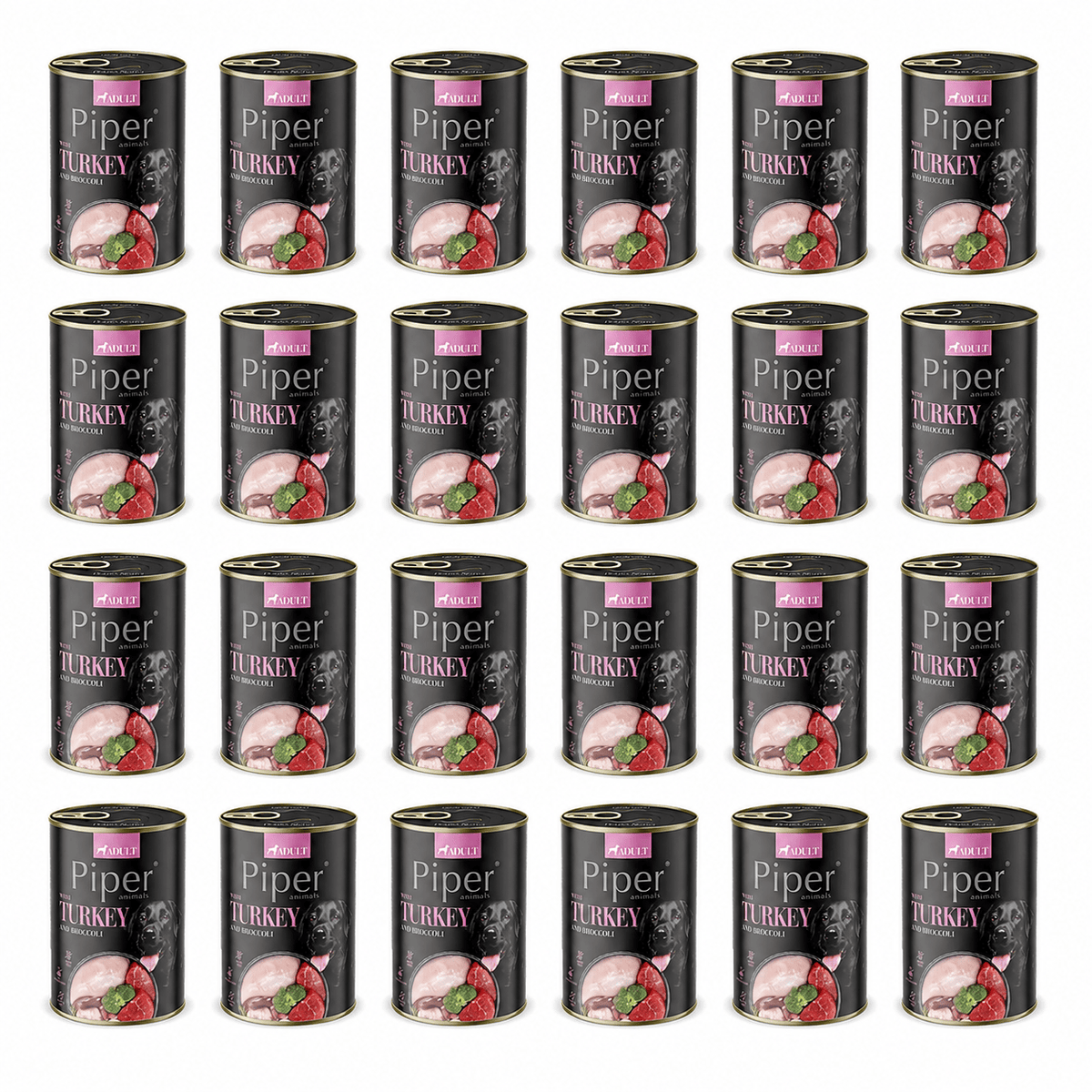 Produkt PIPER Karma mokra dla psa PIPER z indykiem i brokułem 24 x 400g K_053186_24
