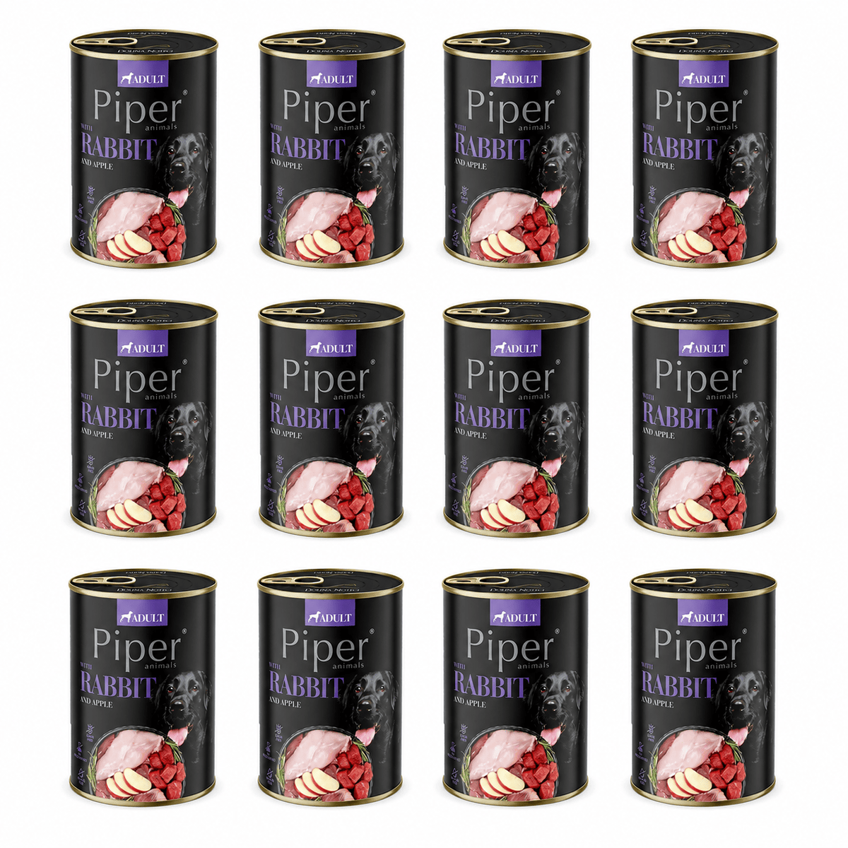 Produkt PIPER Karma mokra dla psa PIPER z królikiem i jabłkiem 12 x 400g K_053182_12
