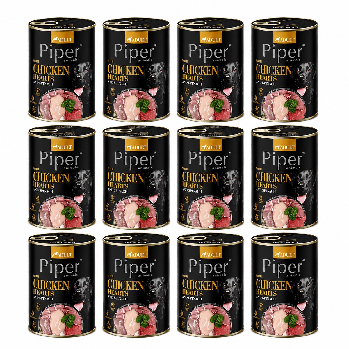 Produkt bd24.pl Karma mokra dla psa PIPER z sercami kurcząt szpinakiem i brązowym ryżem 12 x 400g K_045240_12