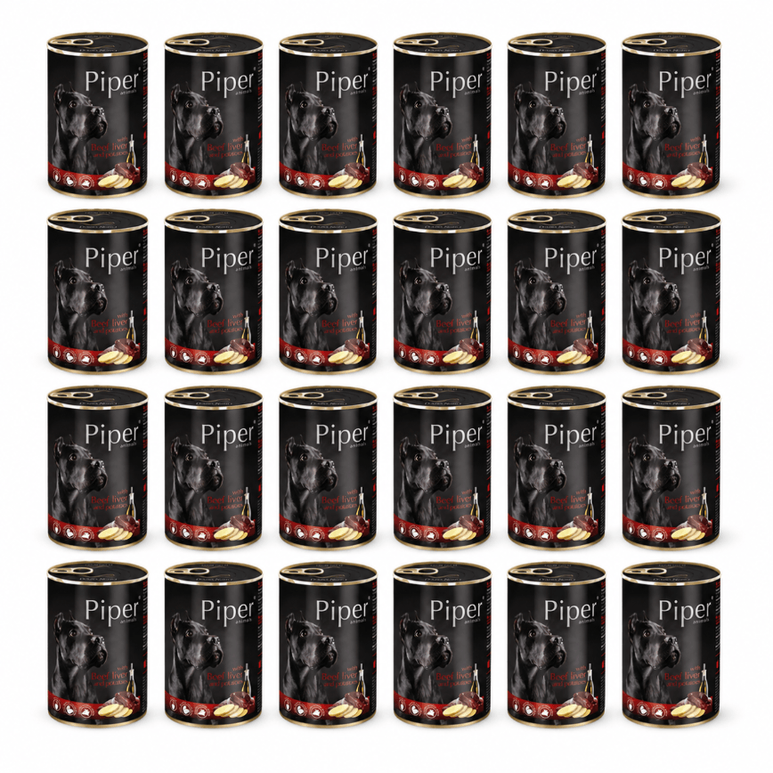 Produkt bd24.pl Karma mokra dla psa PIPER z wątróbką wołową i ziemniakami 24 x 400g K_053184_24