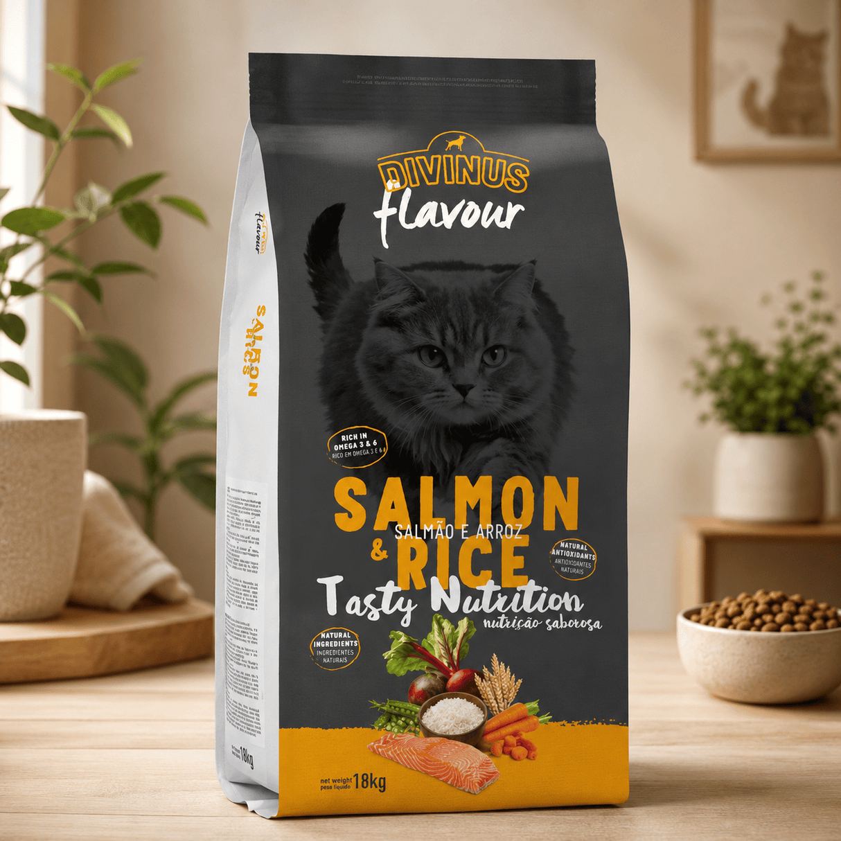 Produkt bd24.pl Karma sucha dla kotów DIVINUS Łosoś z ryżem 18kg 006187
