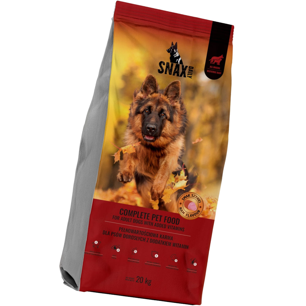 Produkt bd24.pl Karma sucha dla psa SNAX DAILY Adult o smaku szynki 20kg 006181