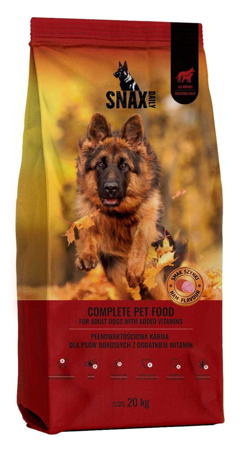 Produkt bd24.pl Karma sucha dla psa SNAX DAILY Adult o smaku szynki 20kg 006181