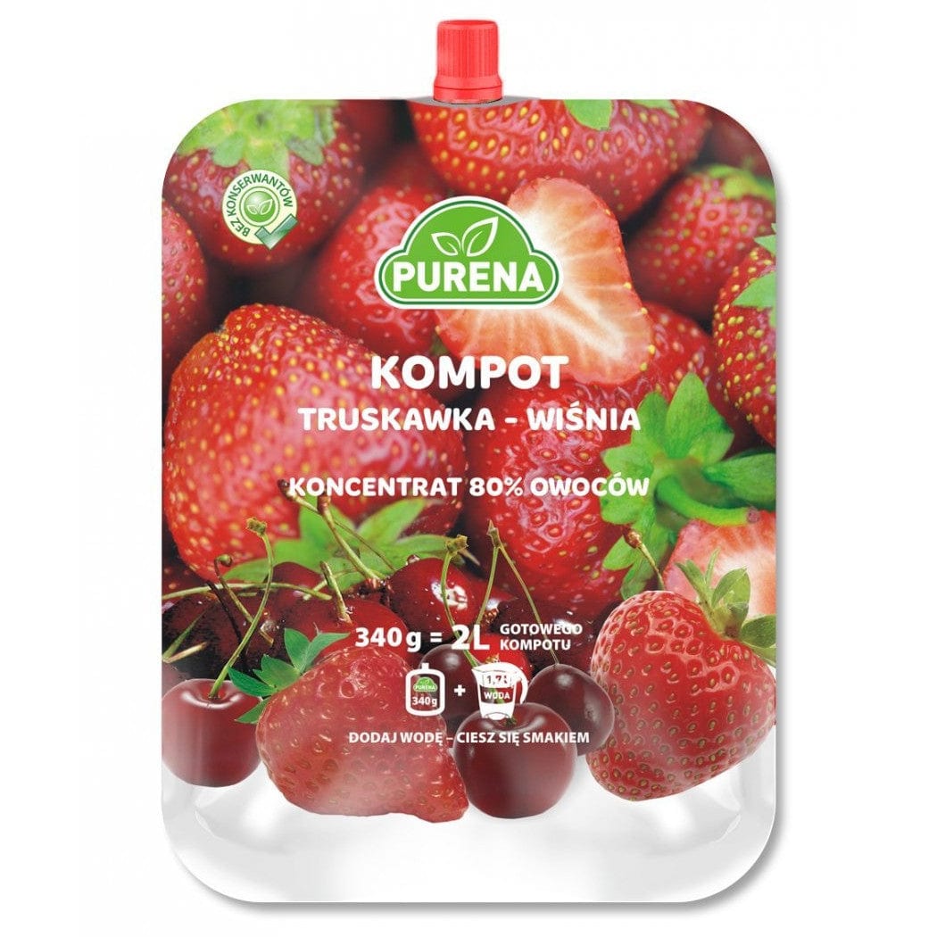 Produkt PURENA Kompot Kompot truskawka-wiśnia PURENA koncentrat na 2l 340g 002864