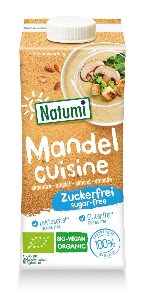 Produkt NATUMI (napoje i kremy roślinne) KREM MIGDAŁOWY DO GOTOWANIA I PIECZENIA NIE ZAWIERA CUKRÓW BEZGLUTENOWY BIO 200 ml - NATUMI 9020200029268