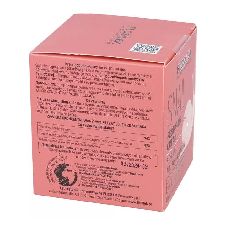 Produkt FLOSLEK Kremy do twarzy Krem odbudowujący FLOSLEK Snail ze śluzem ślimaka na dzień i noc 50ml 002149