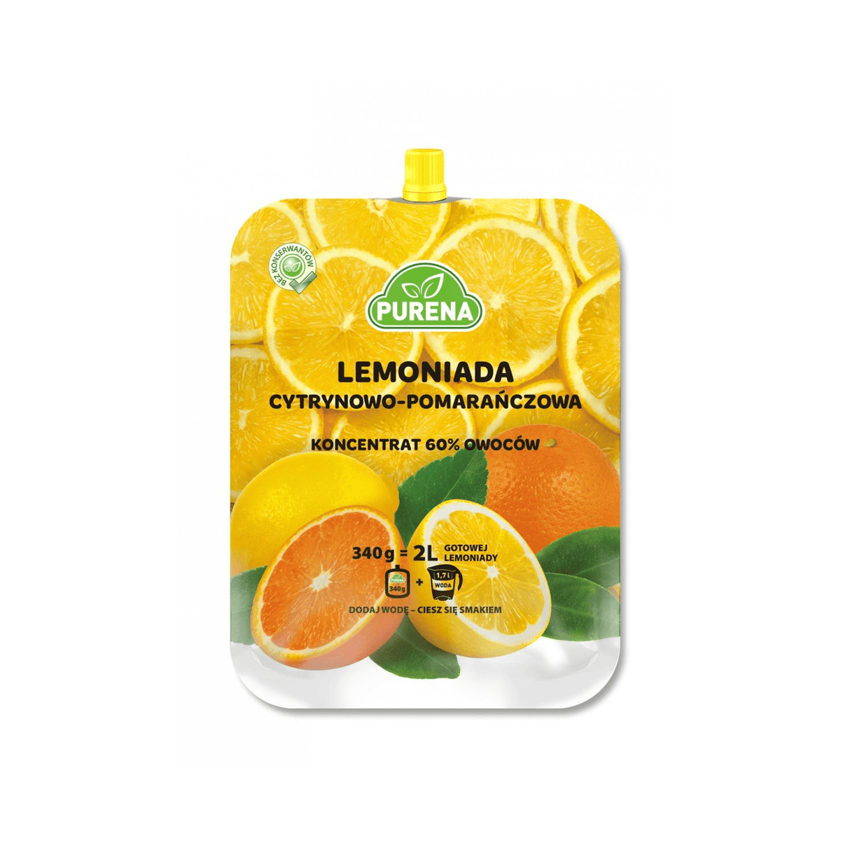 Produkt PURENA Lemoniada Lemoniada cytrynowo pomarańczowa Koncentrat PURENA 340g 002862